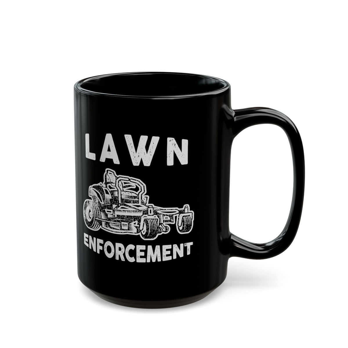 Lawn Enforcement mug - funny lawn mowing humor design - gift for yard enthusiast