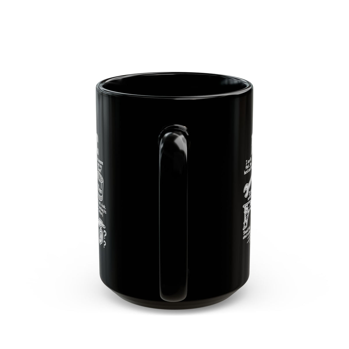Mechanic Brain Coffee Mug - 15oz black coffee mug, handle facing front