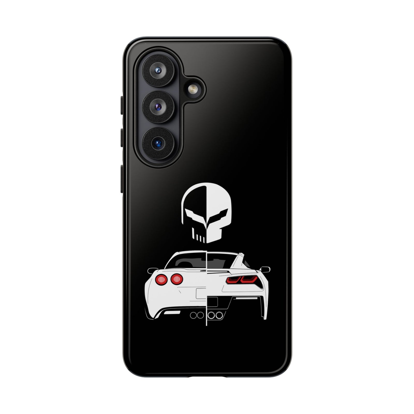Corvette Punisher Skull Tough Phone Case | Muscle Car Guy Gift