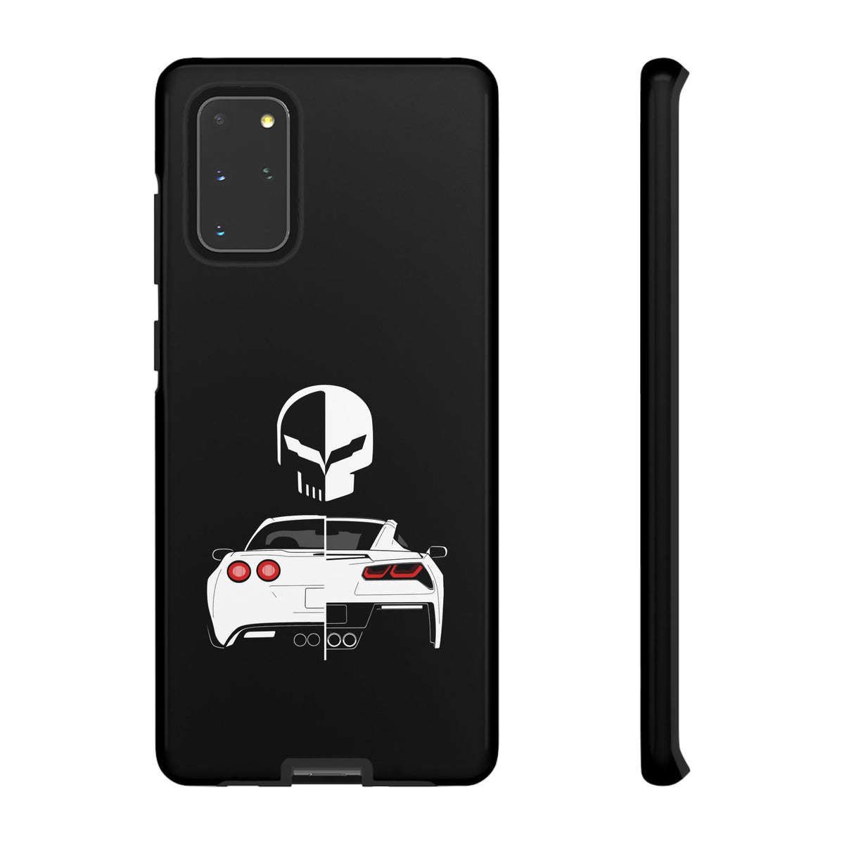 Corvette Punisher Skull Tough Phone Case | Muscle Car Guy Gift