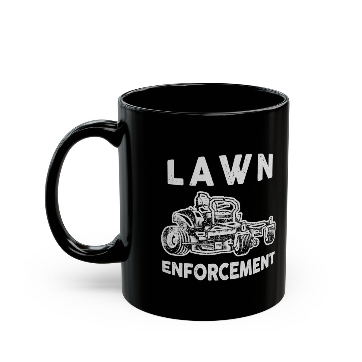 Lawn Enforcement mug - funny lawn mowing humor design - gift for yard enthusiast