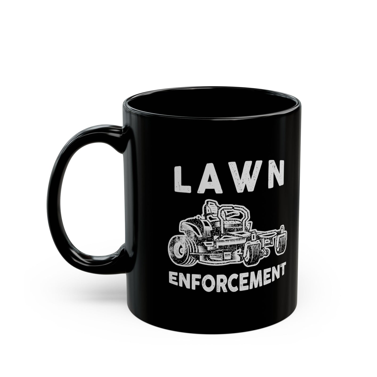 Lawn Enforcement mug - funny lawn mowing humor design - gift for yard enthusiast