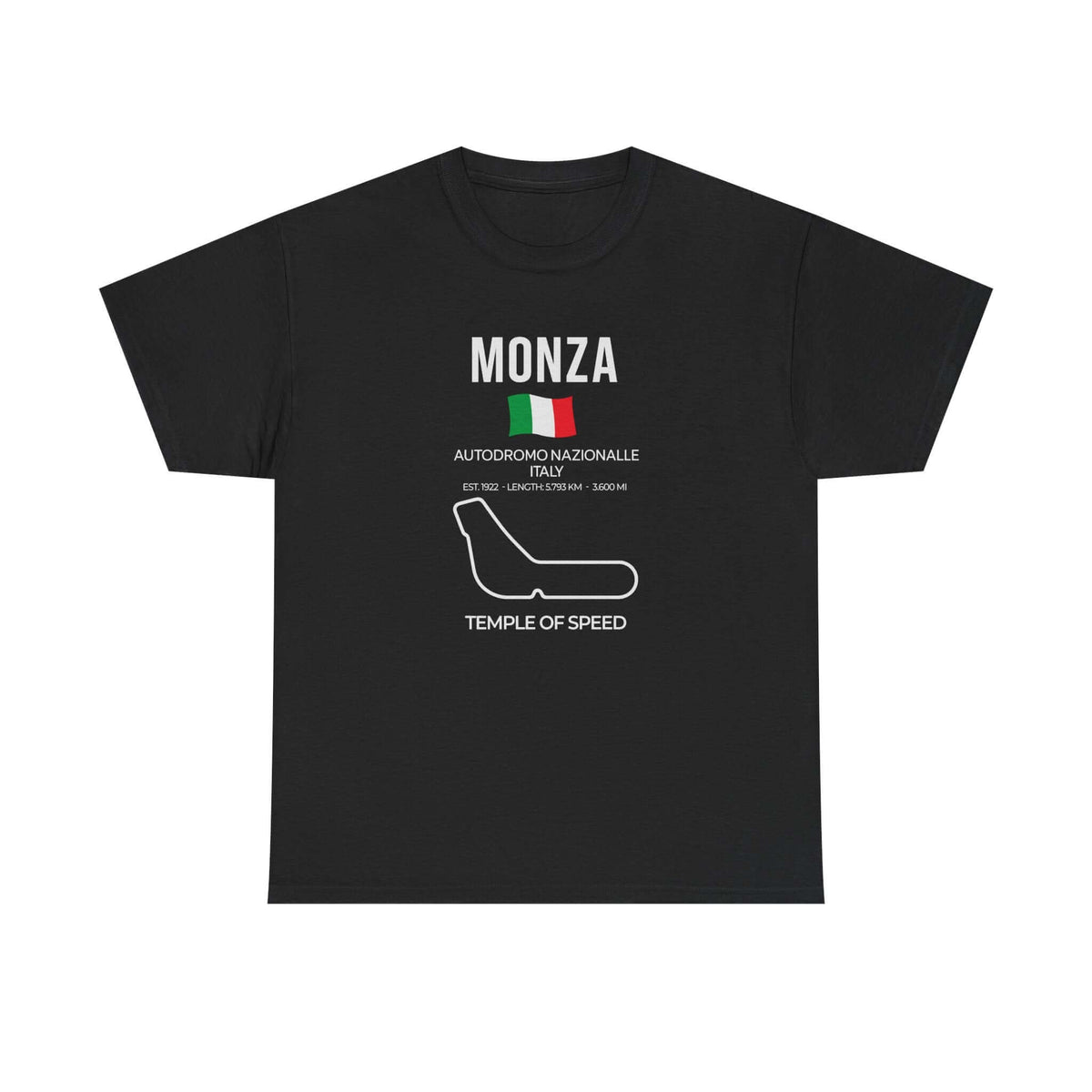 Monza Race Track T-Shirt shirt detail - petrolhead gift tee
