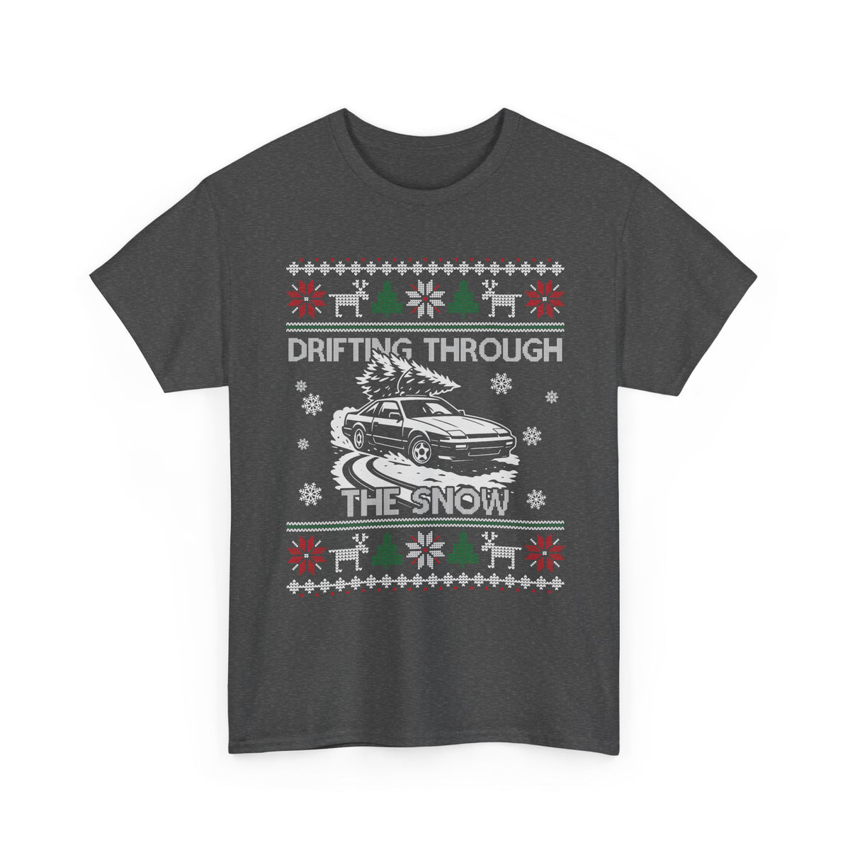 Drifting Through the Snow Ugly Christmas Shirt, Holiday Gift Tee, Christmas Party, JDM Drift Car Guy T-Shirt