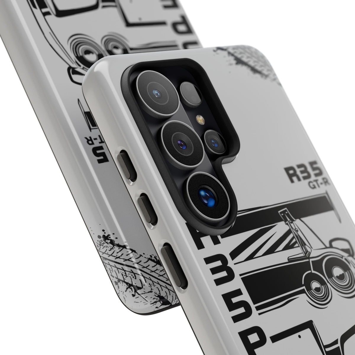 JDM Front View Tough Phone Case - Samsung Galaxy S25, glossy, camera cutout close-up