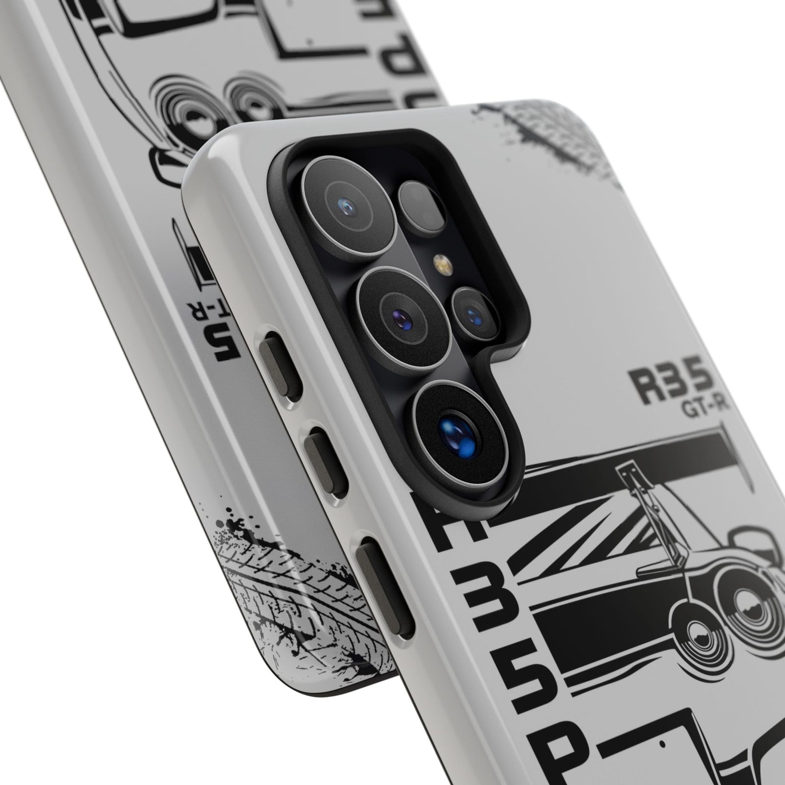 JDM Front View Tough Phone Case - Samsung Galaxy S25, glossy, camera cutout close-up
