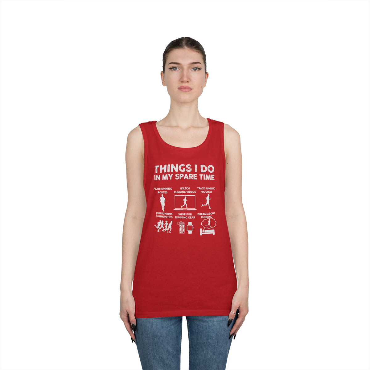 Funny Running Tank Top for Men, Things I Do In My Spare Time Sleeveless Shirt, Marathon Runner Gift, Gym Workout Singlet