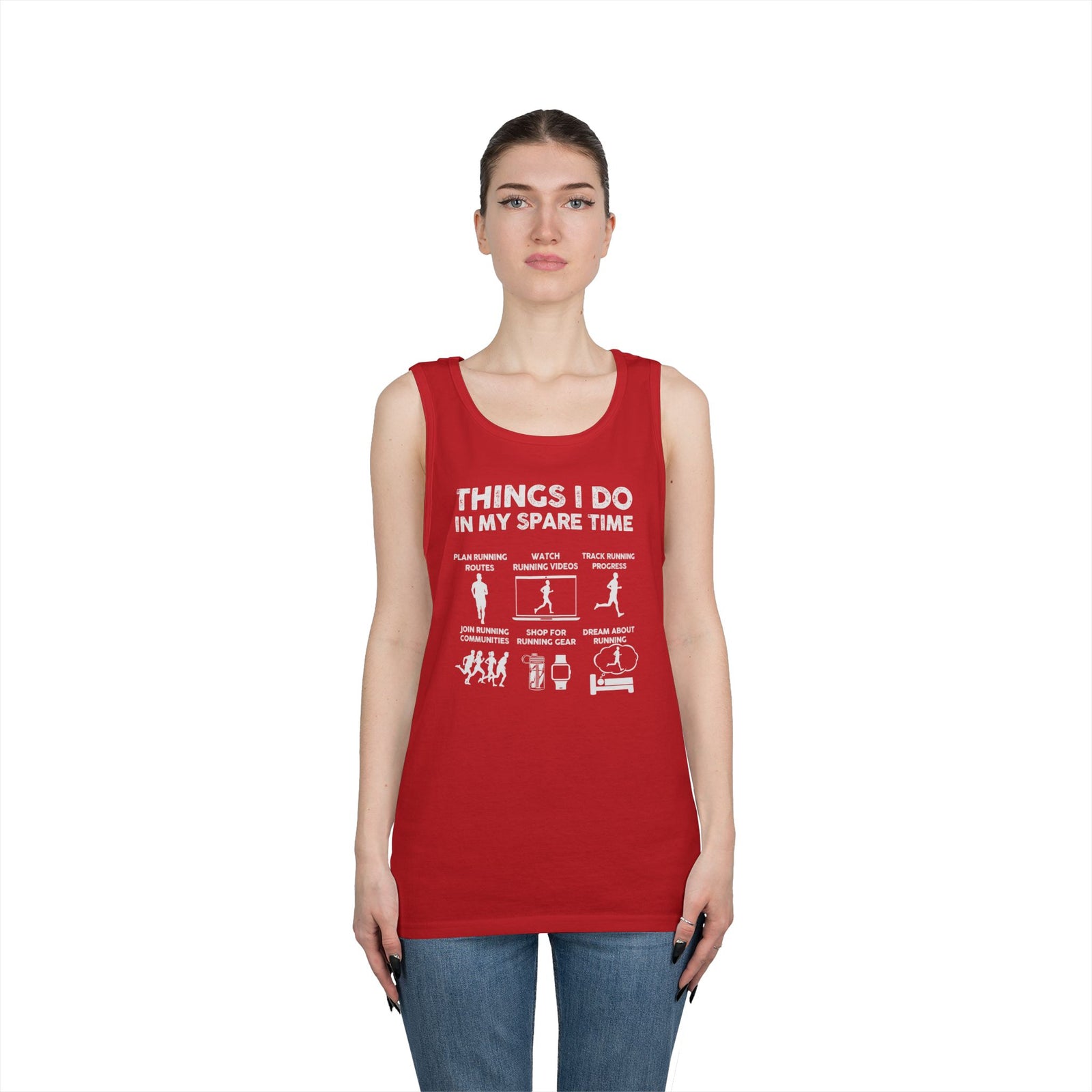 Funny Running Tank Top for Men, Things I Do In My Spare Time Sleeveless Shirt, Marathon Runner Gift, Gym Workout Singlet