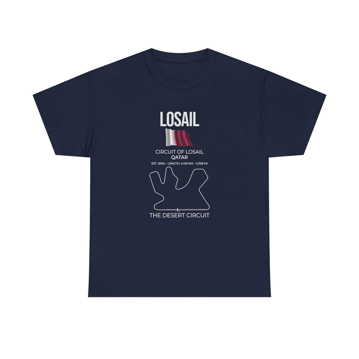 Losail Race Track T-Shirt t-shirt flat lay - automotive gift