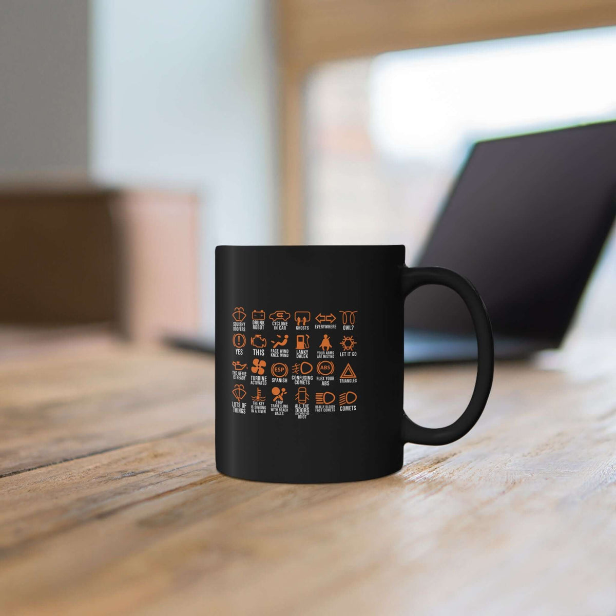 Dashboard Icons Coffee Mug mug back view - car enthusiast gift