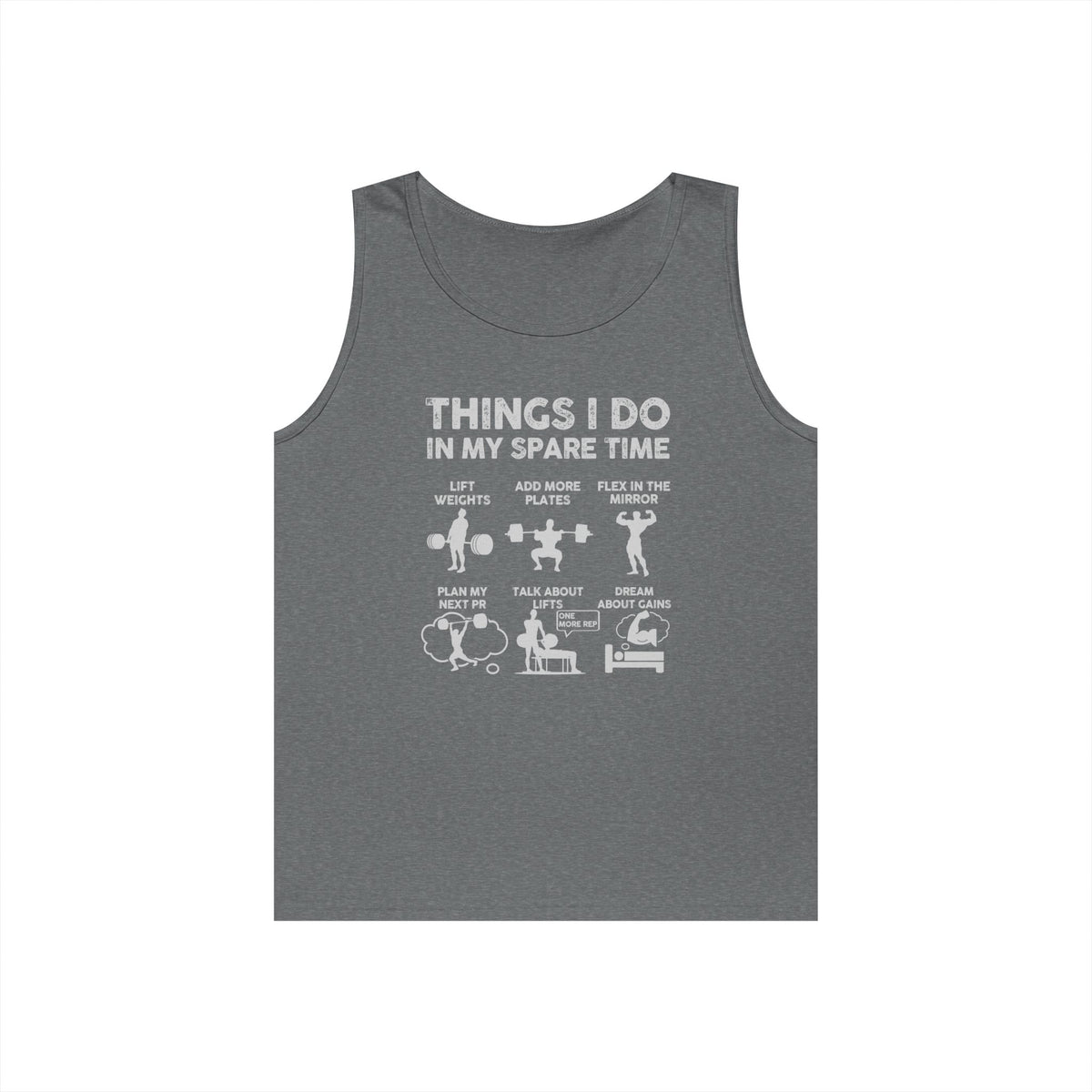 Gym Tank Top for Men, Funny Weightlifting Spare Time Sleeveless Shirt, Workout Lifting Gift, Bodybuilder Singlet