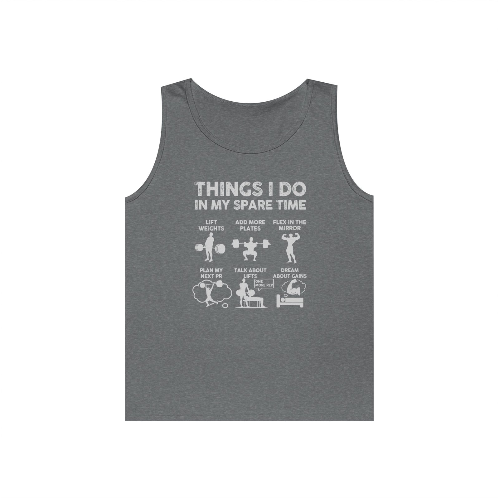 Gym Tank Top for Men, Funny Weightlifting Spare Time Sleeveless Shirt, Workout Lifting Gift, Bodybuilder Singlet