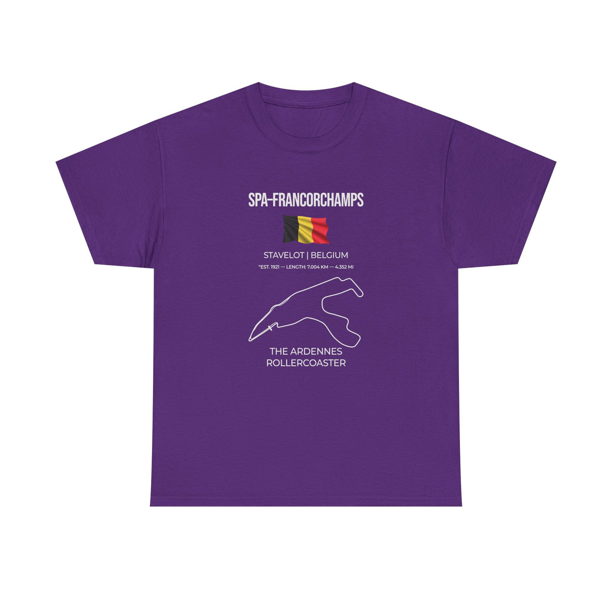 Spa-Francorchamps F1 Racing Track T-Shirt close-up print