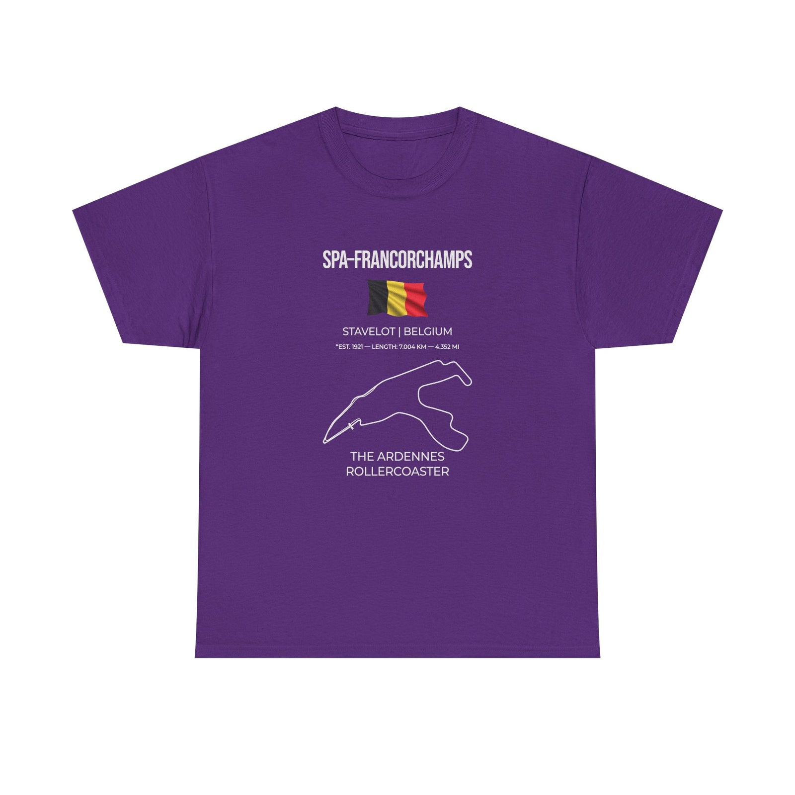 Spa-Francorchamps F1 Racing Track T-Shirt close-up print