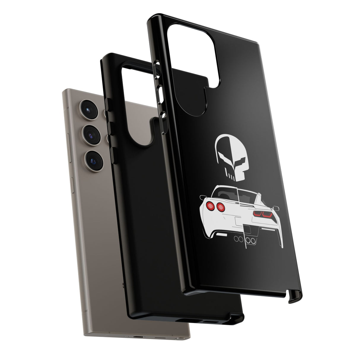 Corvette Punisher Skull Tough Phone Case | Muscle Car Guy Gift