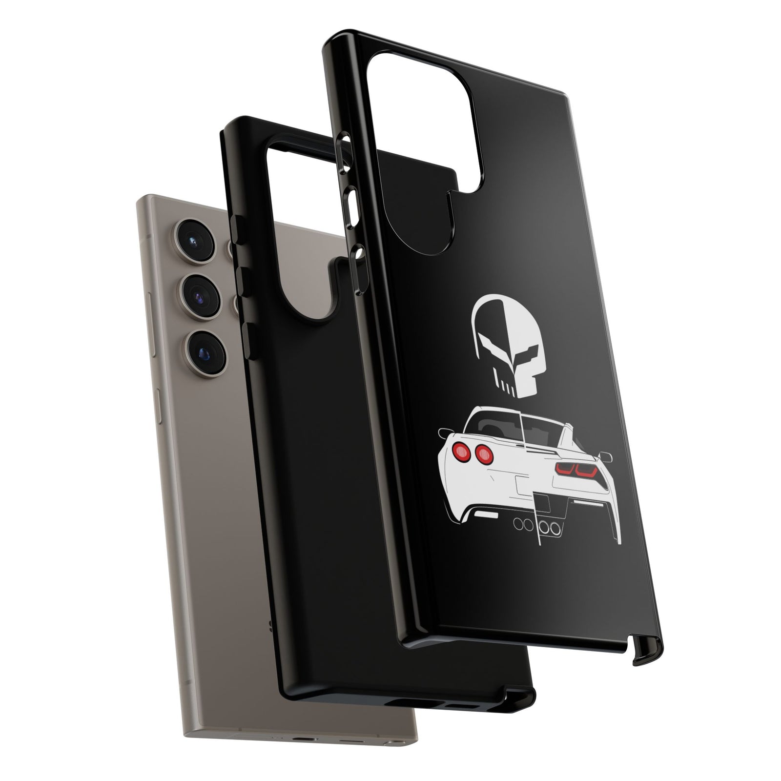 Corvette Punisher Skull Tough Phone Case | Muscle Car Guy Gift