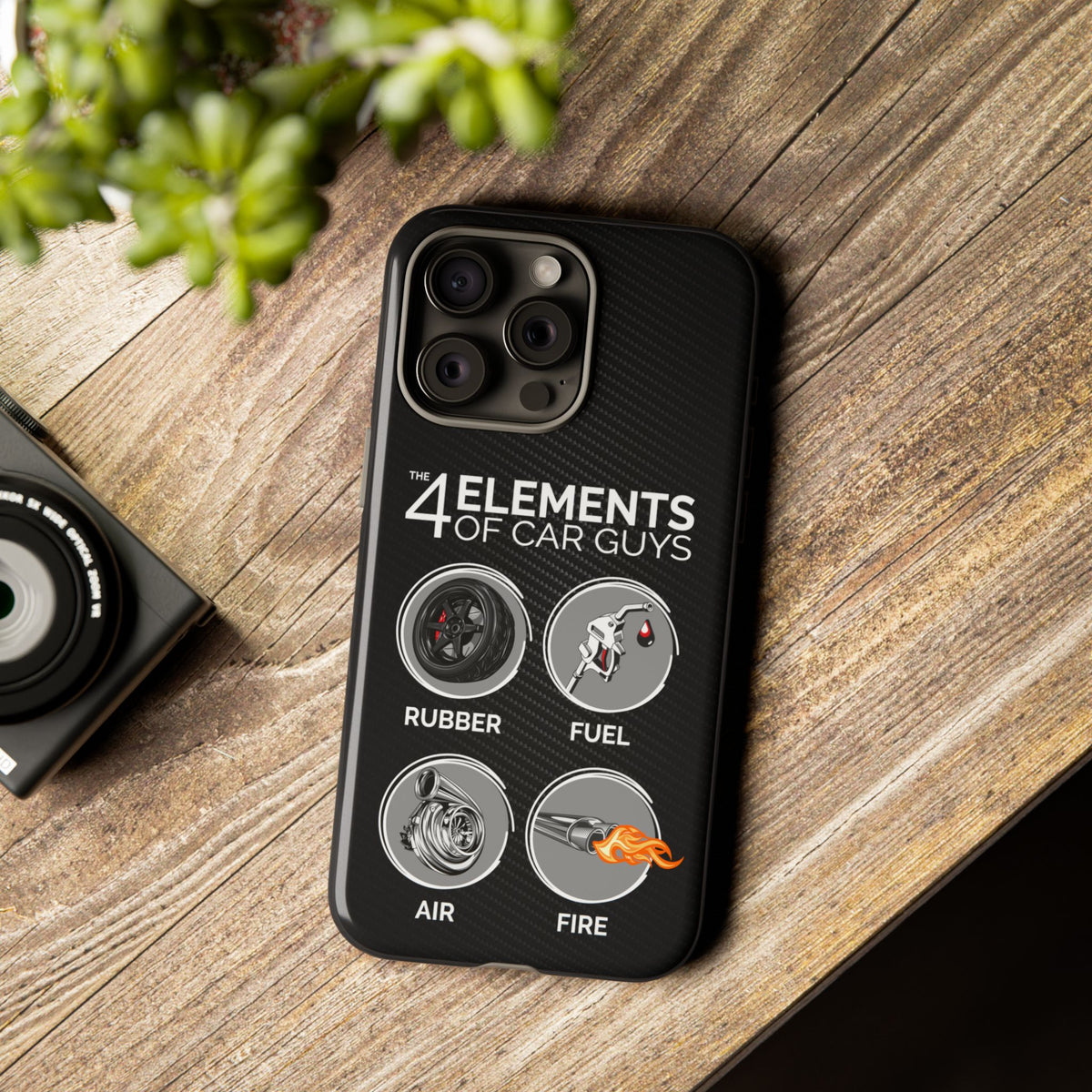 The 4 Elements of Car Guys Tough Phone Case | Funny Car Lover Gift