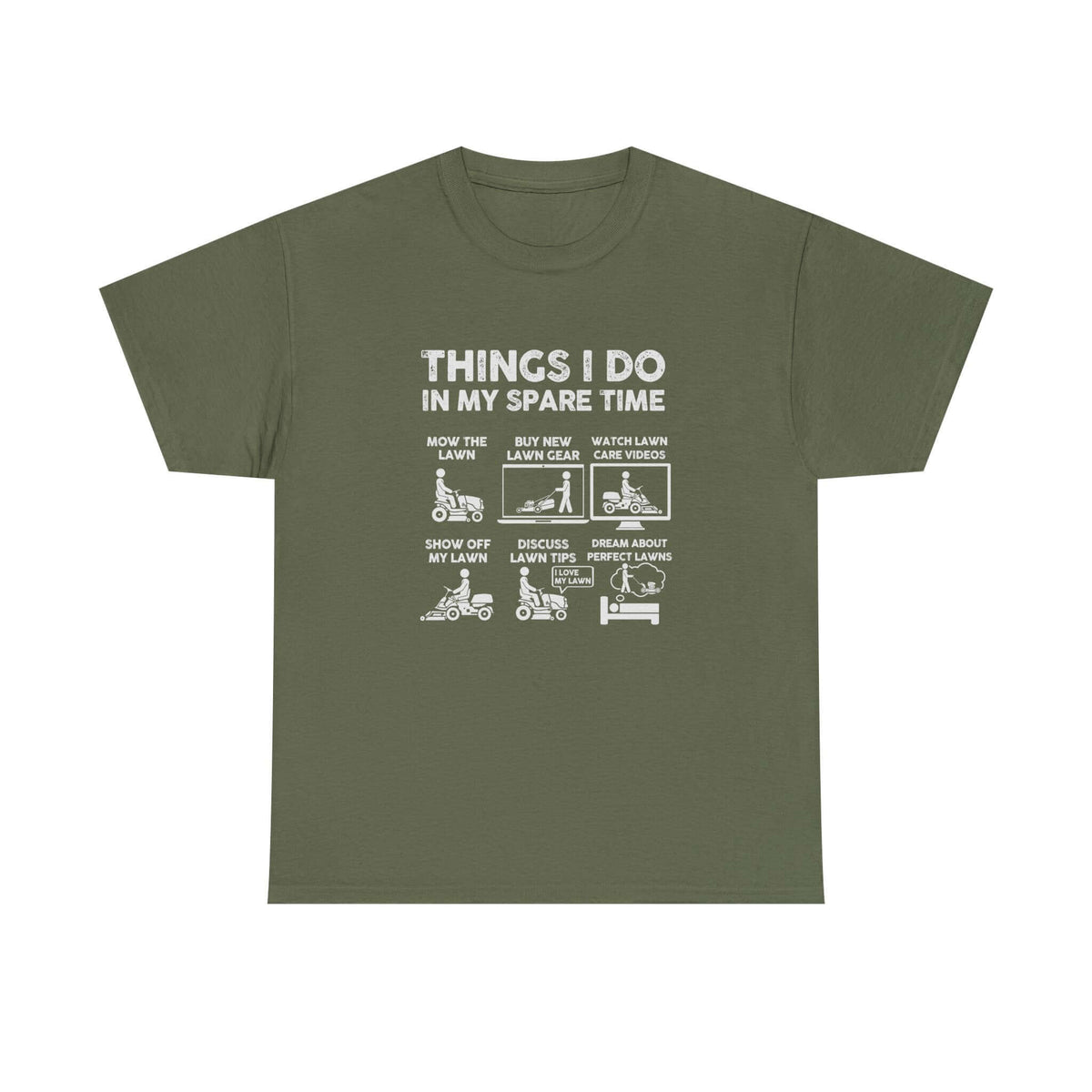 Man wearing Things I Do in My Spare Time Lawn Mowing T-Shirt shirt - car enthusiast gift