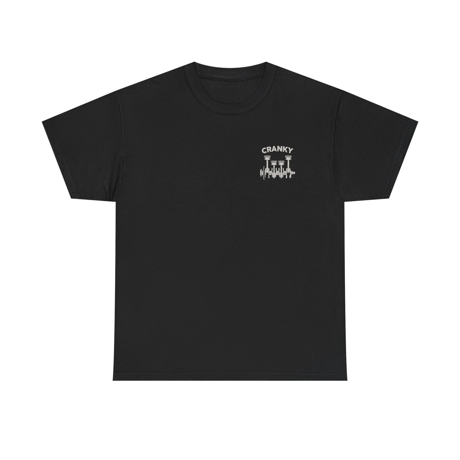 Cranky Minimalist Mechanic t-shirt - small chest crankshaft design tee