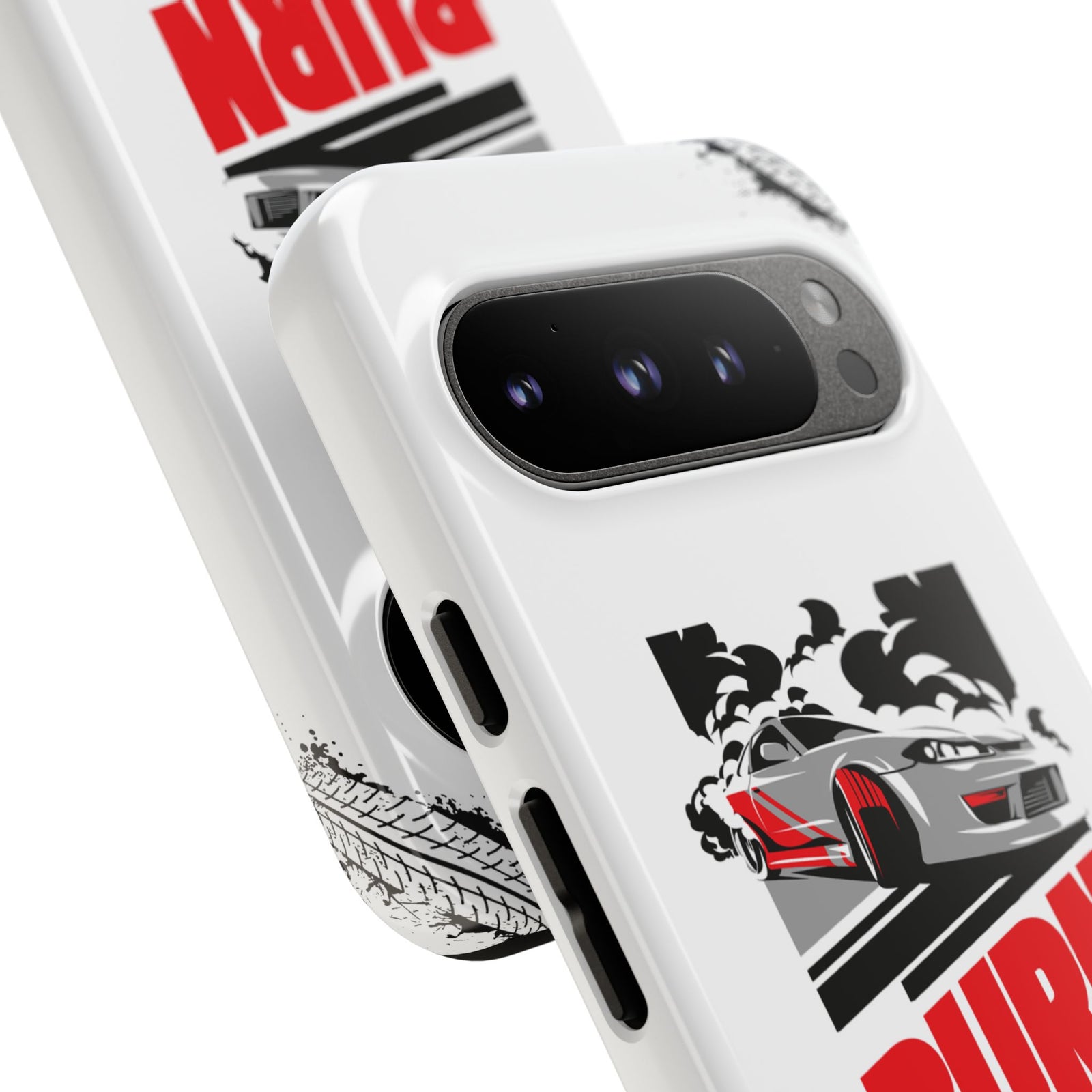 JDM Burnout Tough Car Phone Case - Google Pixel 9 Pro, glossy, camera cutout close-up