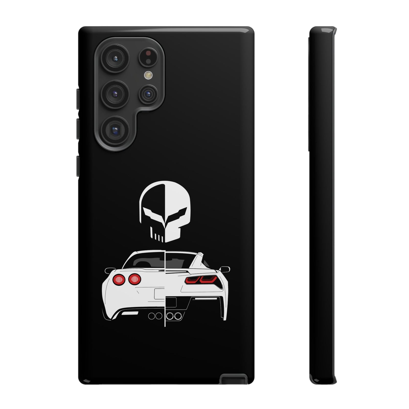 Corvette Punisher Skull Tough Phone Case | Muscle Car Guy Gift
