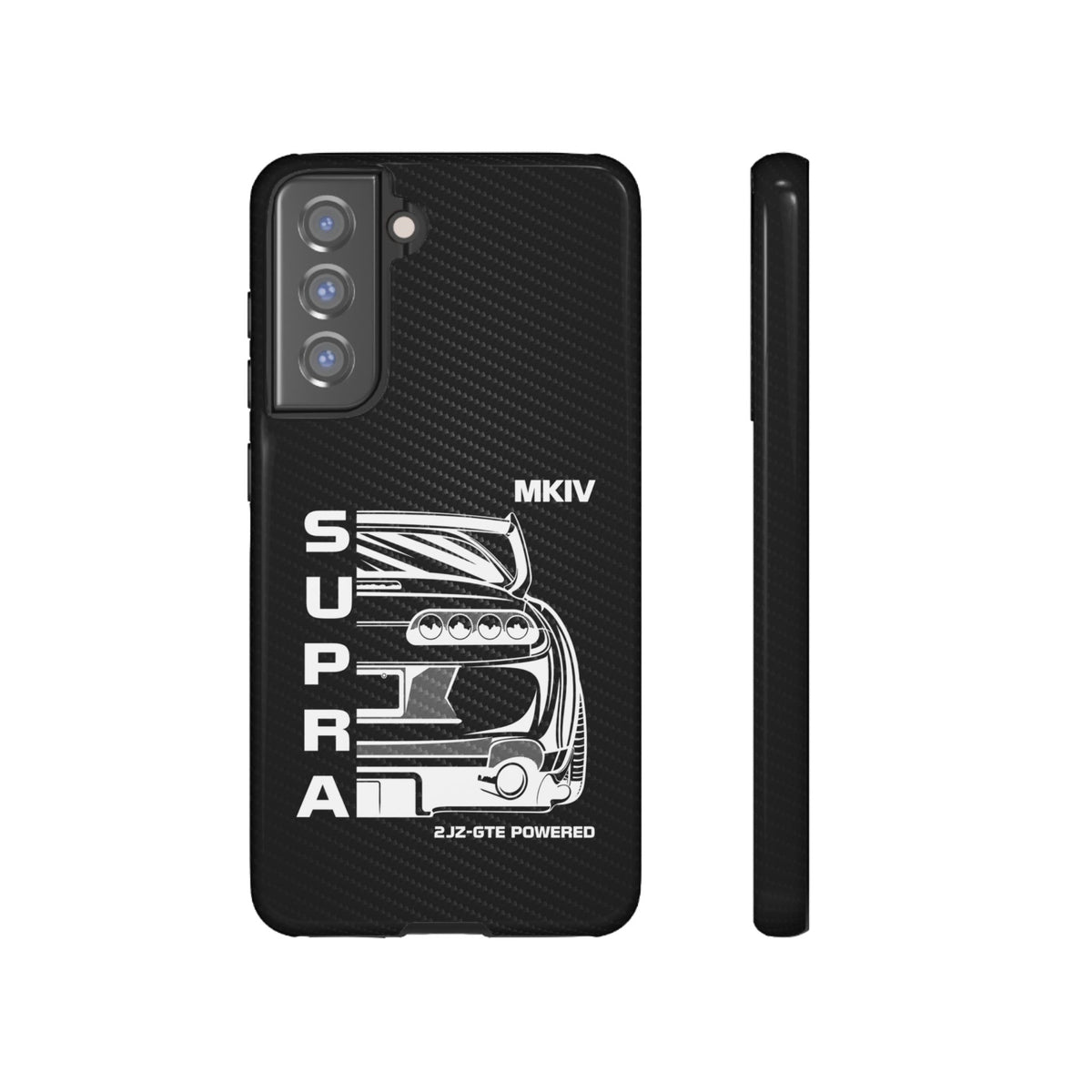 JDM Back View Tough Phone Case - Samsung Galaxy S21 FE, glossy, front and side view
