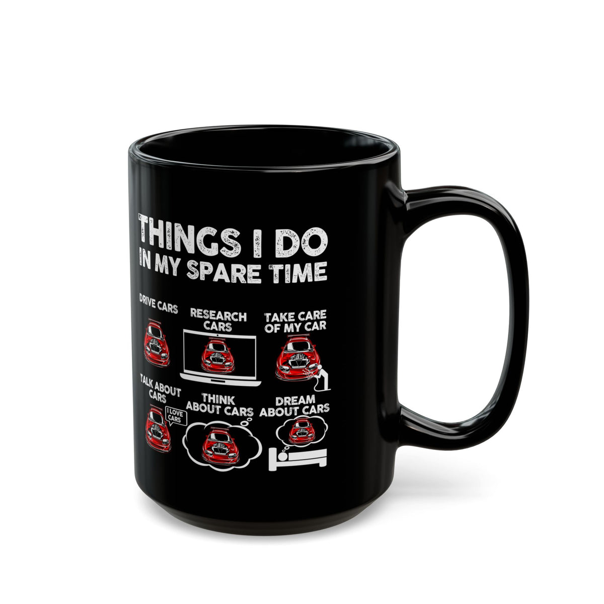 Things I Do in My Spare Time JDM Mug - 15oz black coffee mug, handle on the right
