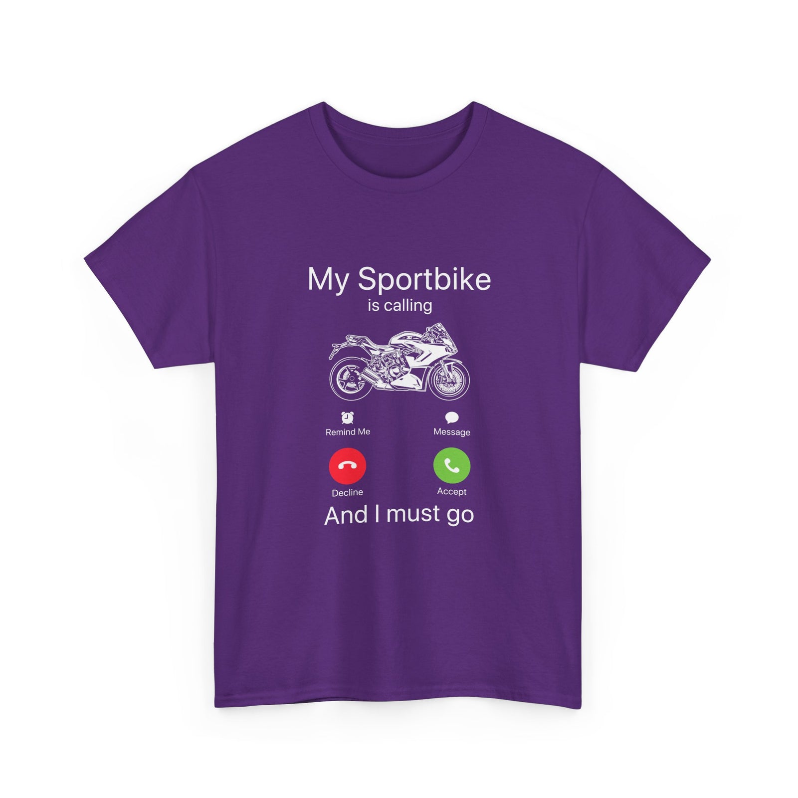 My Sportbike is Calling t-shirt - purple motorcycle rider shirt - biker enthusiast gift