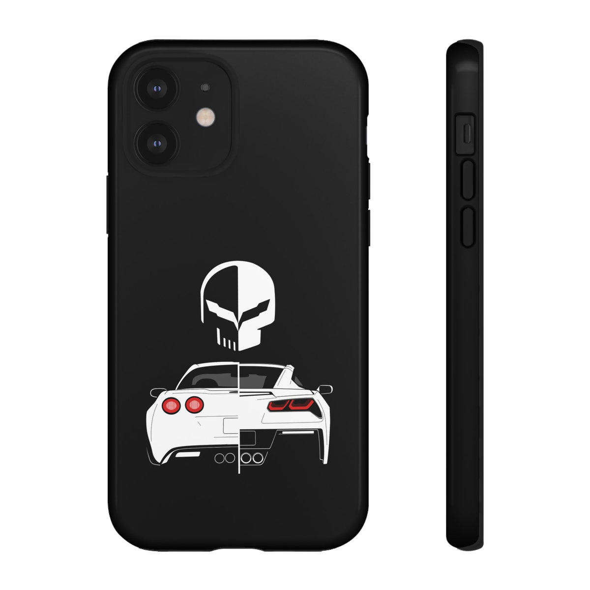Corvette Punisher Skull Tough Phone Case | Muscle Car Guy Gift