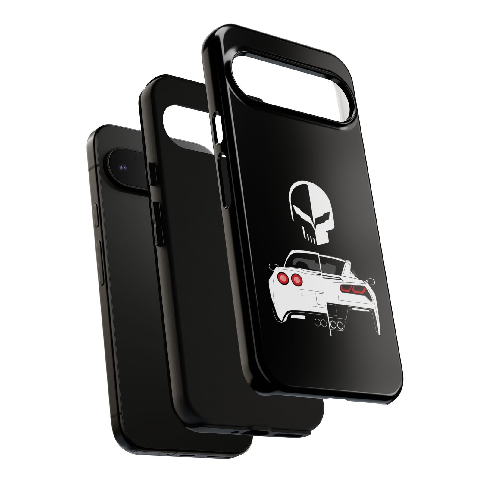Corvette Punisher Skull Tough Phone Case | Muscle Car Guy Gift