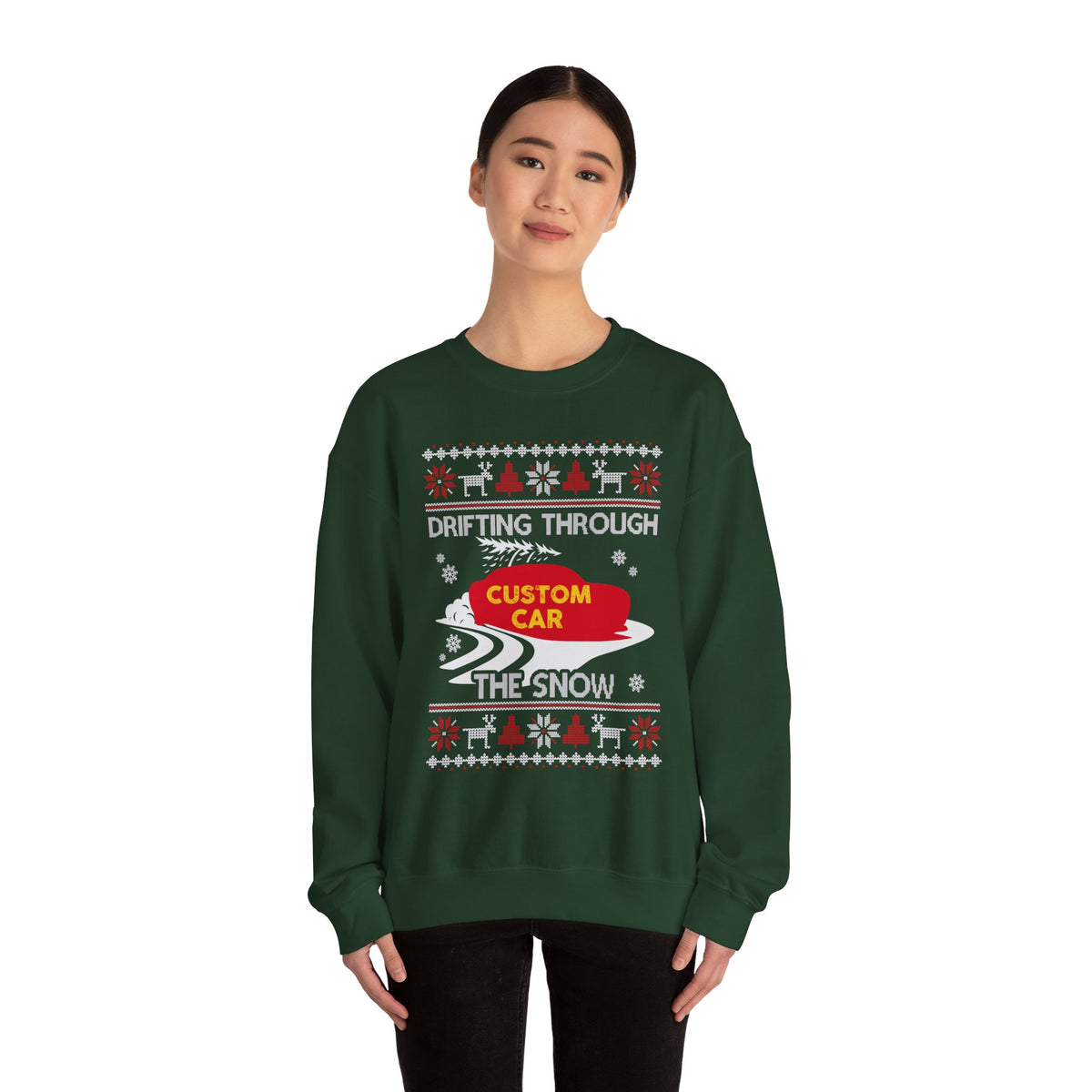 Custom Car Drifting Through the Snow Sweatshirt