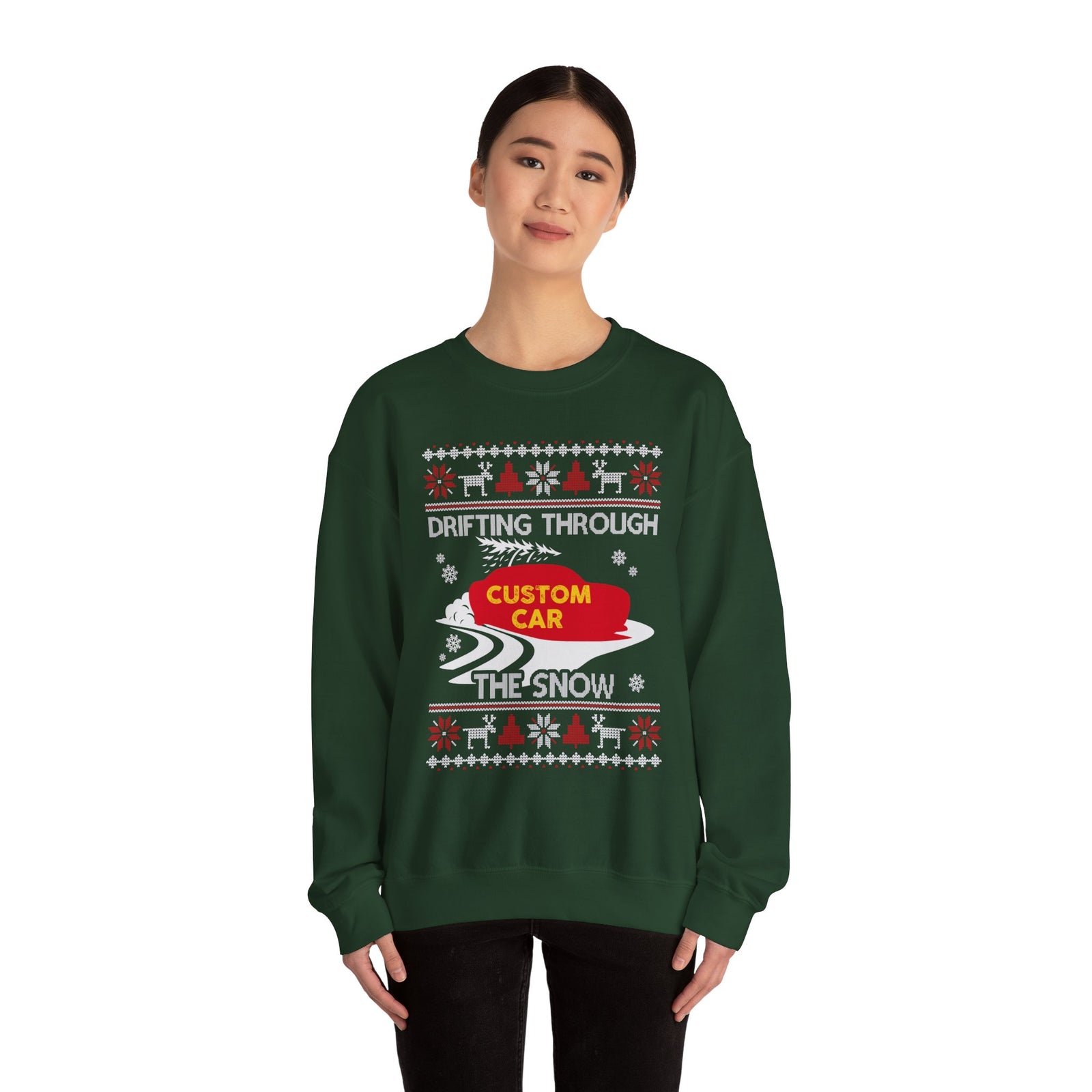 Custom Car Drifting Through the Snow Sweatshirt