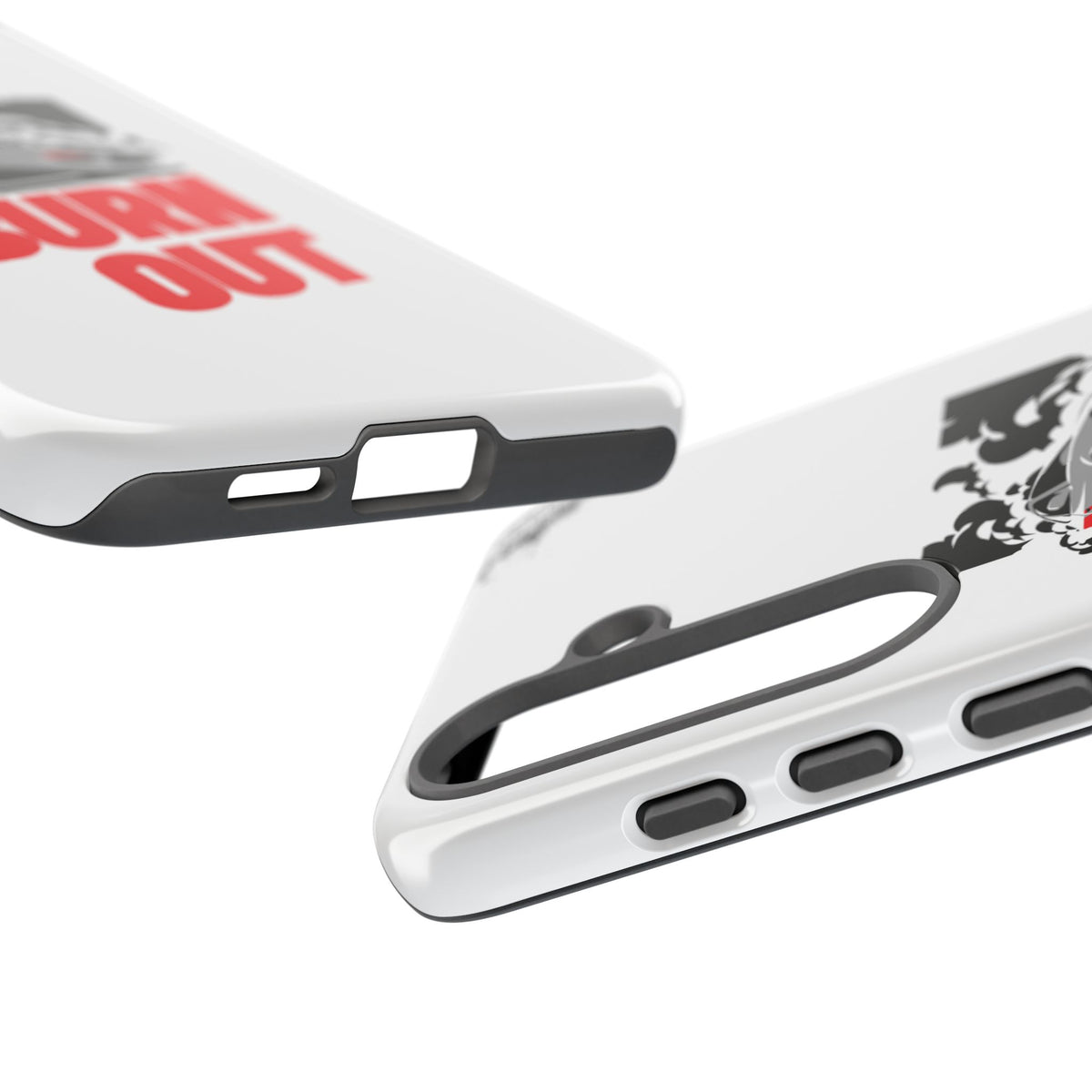 JDM Burnout Tough Car Phone Case - Samsung Galaxy S25 Plus, glossy, edge and port close-up