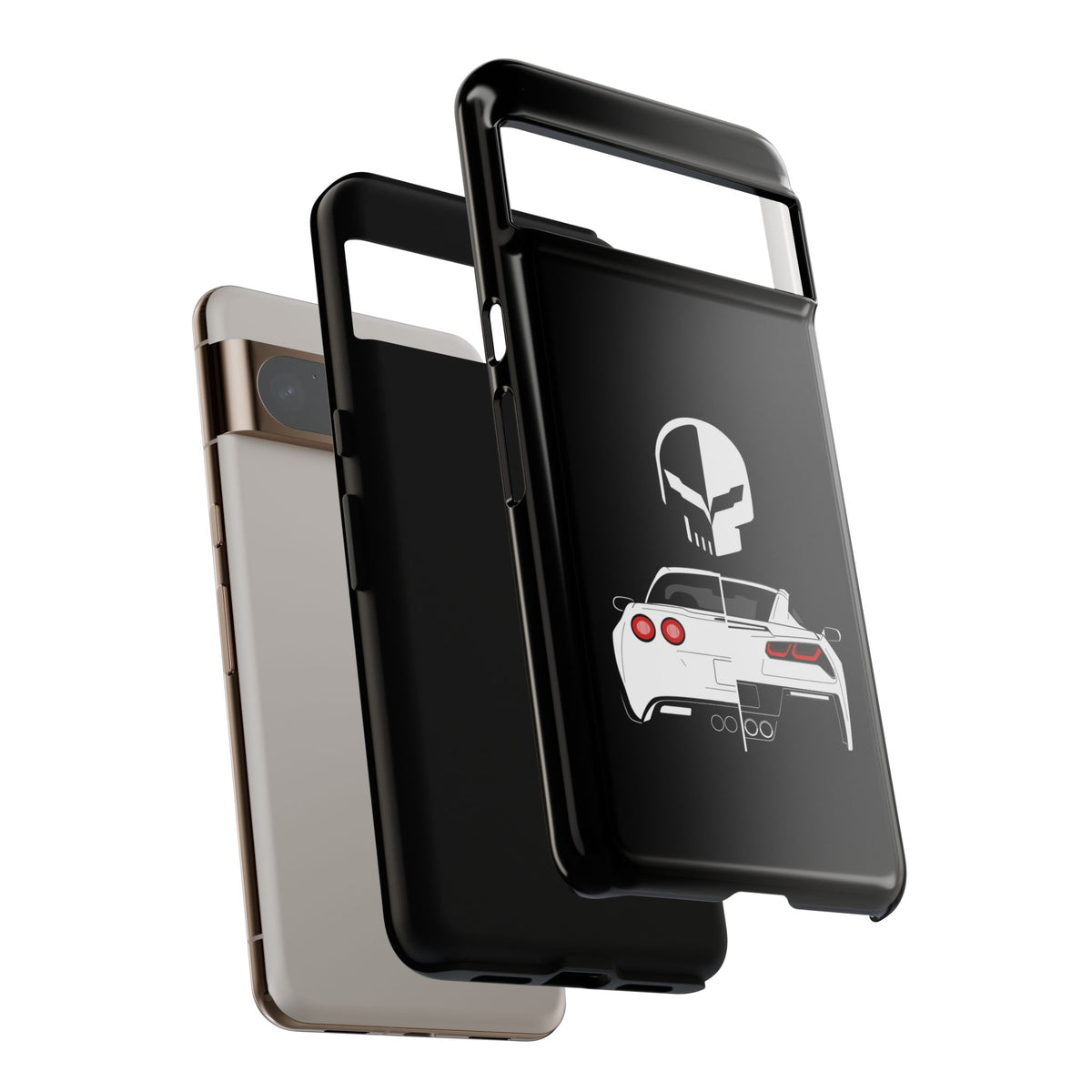 Corvette Punisher Skull Tough Phone Case | Muscle Car Guy Gift