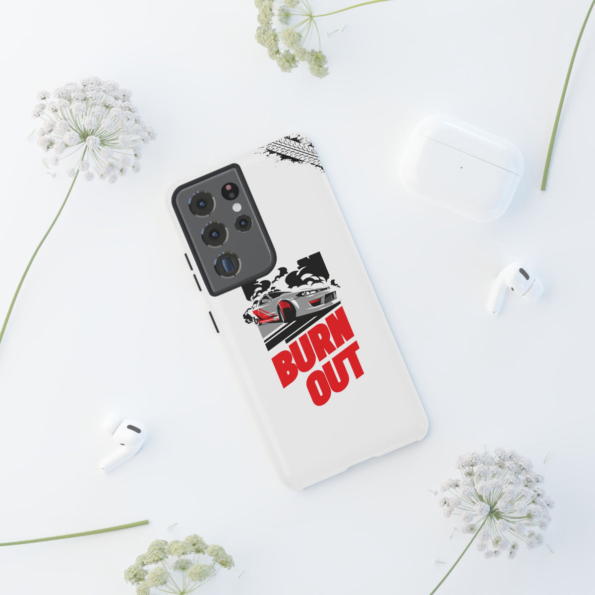 JDM Burnout Tough Car Phone Case - Samsung Galaxy S21 Ultra, glossy, lifestyle photo