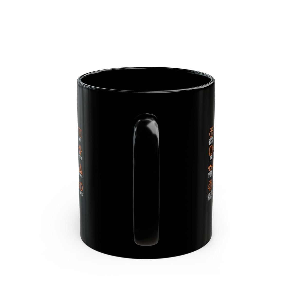 Dashboard Icons Coffee Mug - 11oz black coffee mug, handle facing front