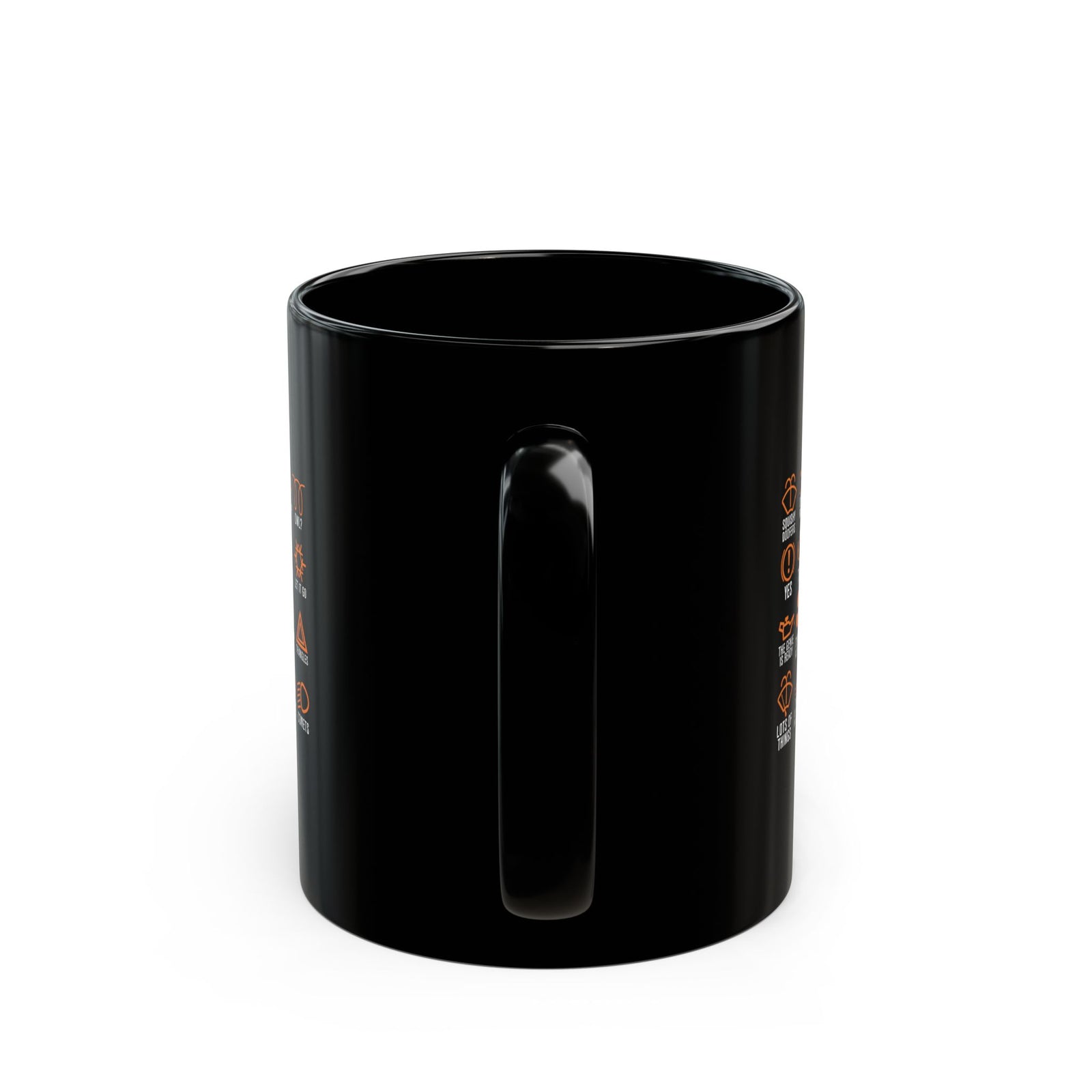 Dashboard Icons Coffee Mug - 11oz black coffee mug, handle facing front