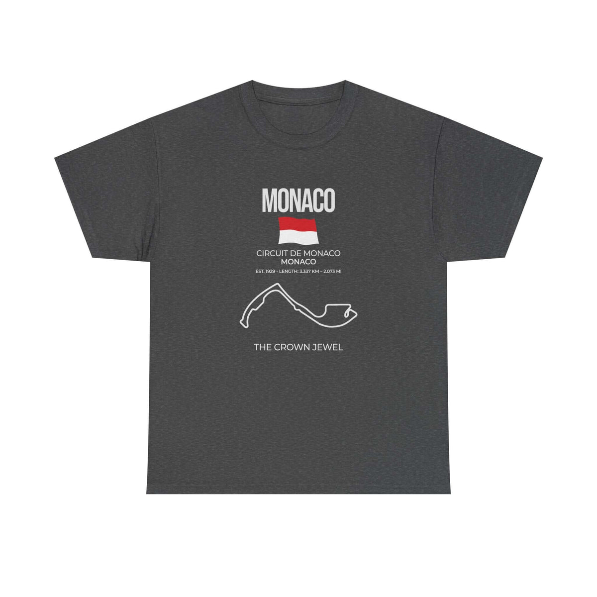 Monaco Race Track T-Shirt t-shirt flat lay - automotive gift