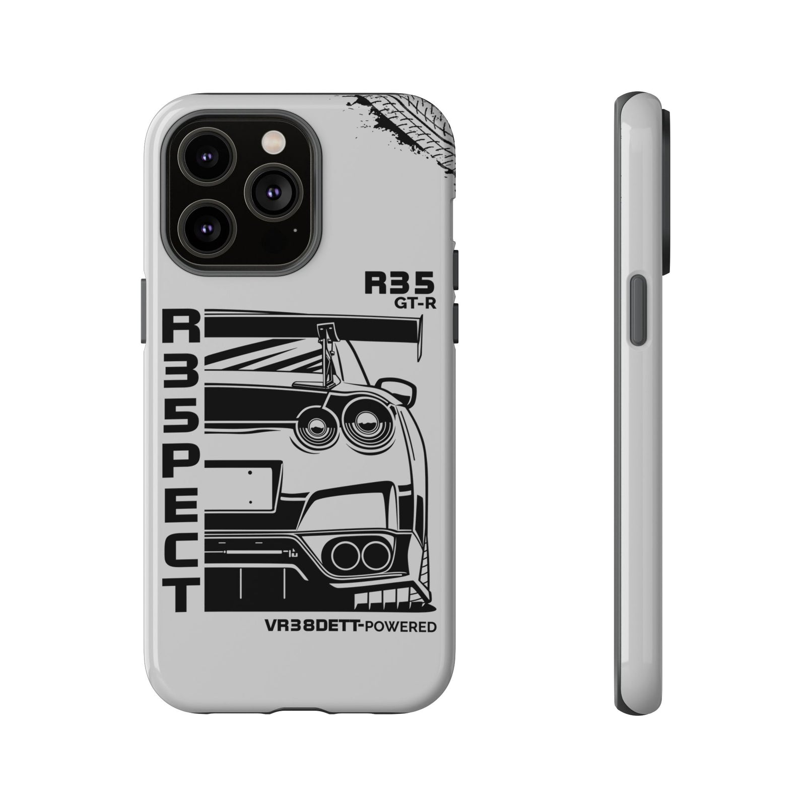 JDM Front View Tough Phone Case - iPhone 14 Pro Max, glossy, front and side view