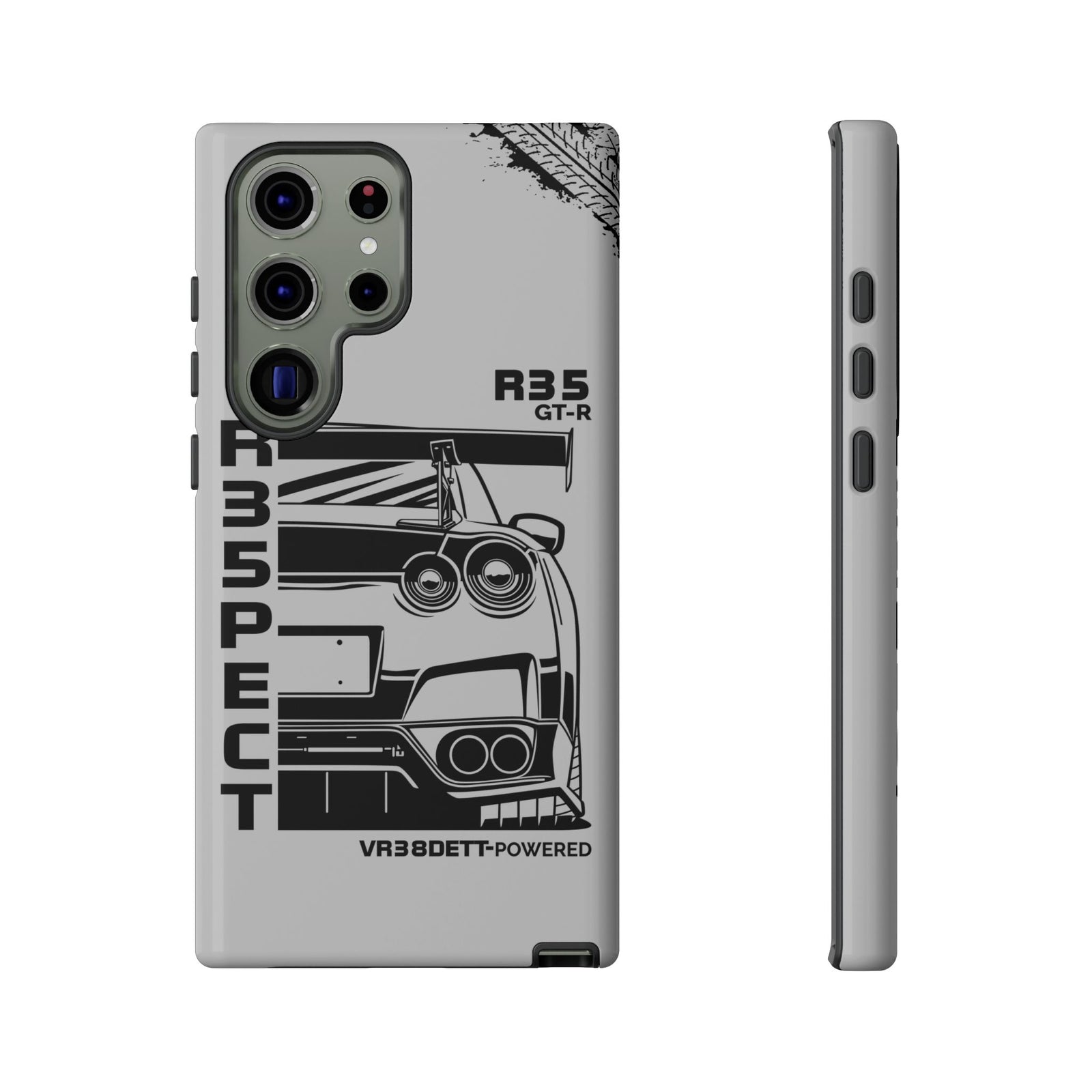 JDM Front View Tough Phone Case - Samsung Galaxy S23 Ultra, glossy, front and side view