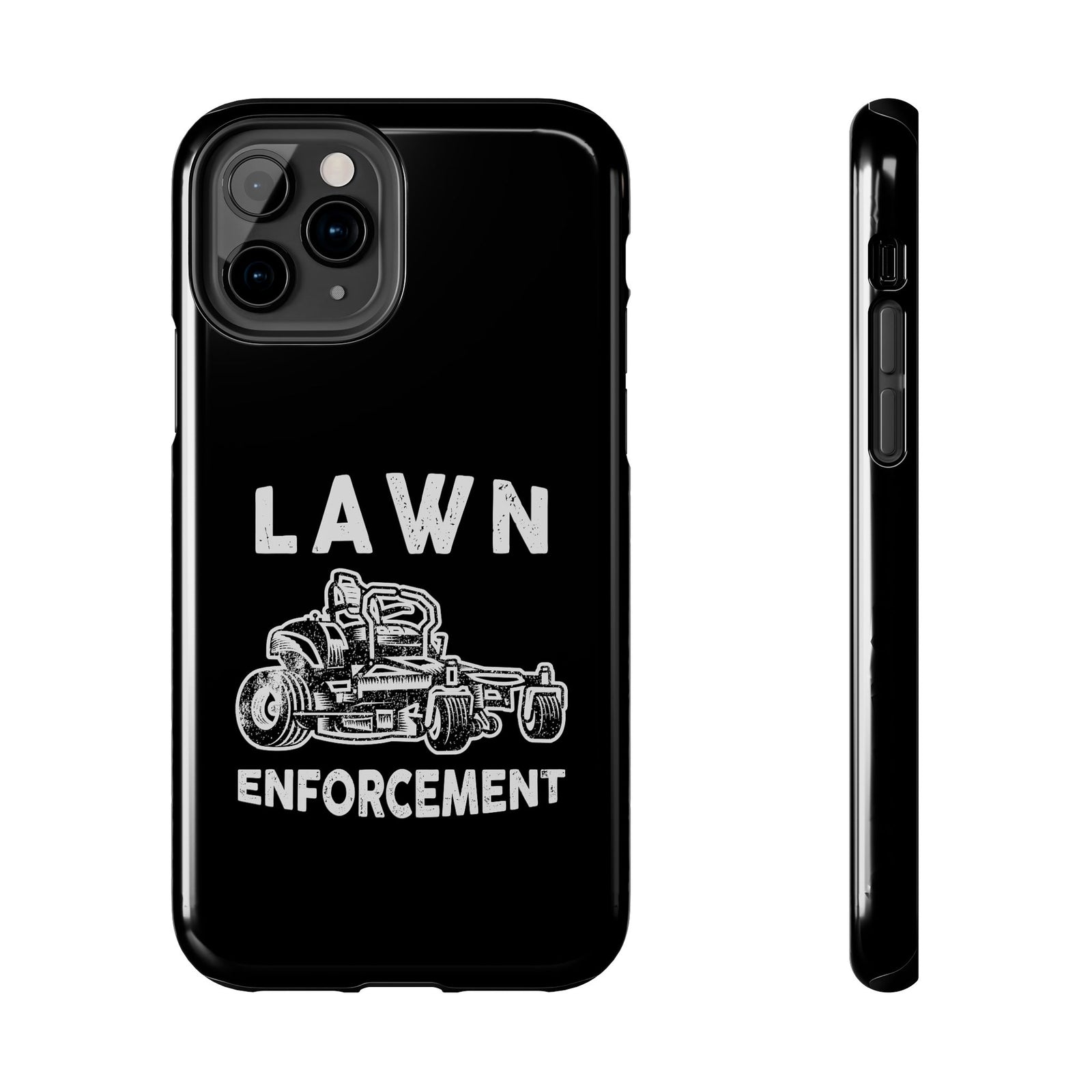 Lawn Enforcement phone case front view | lawn care enthusiast gift