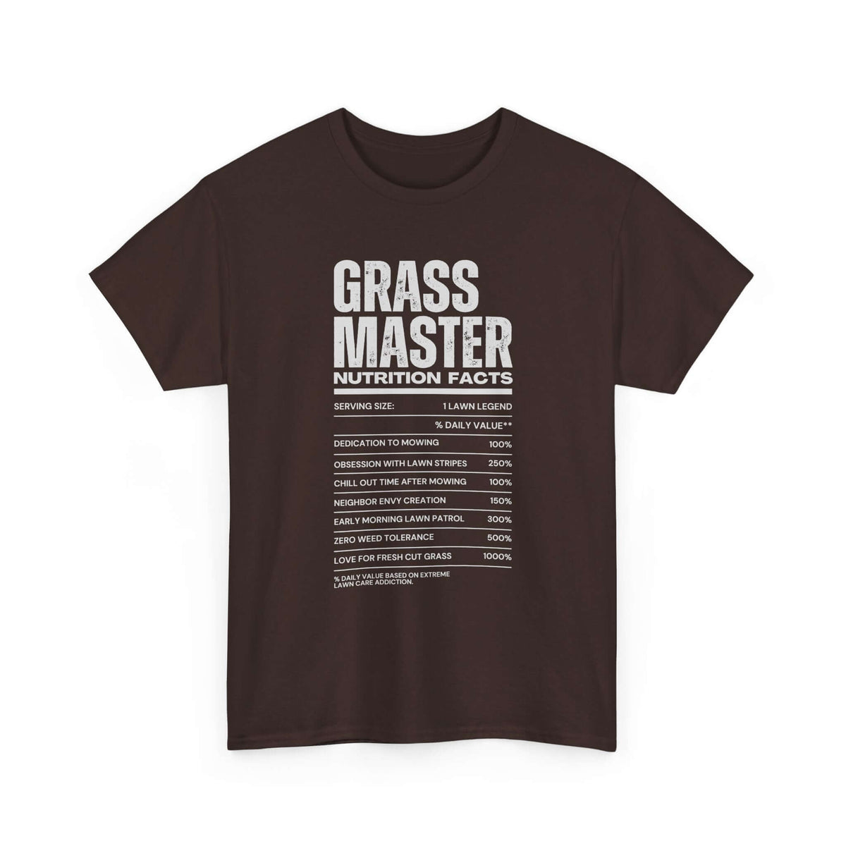 Grass Master Nutrition Facts T-Shirt | Funny Lawn Care Gift