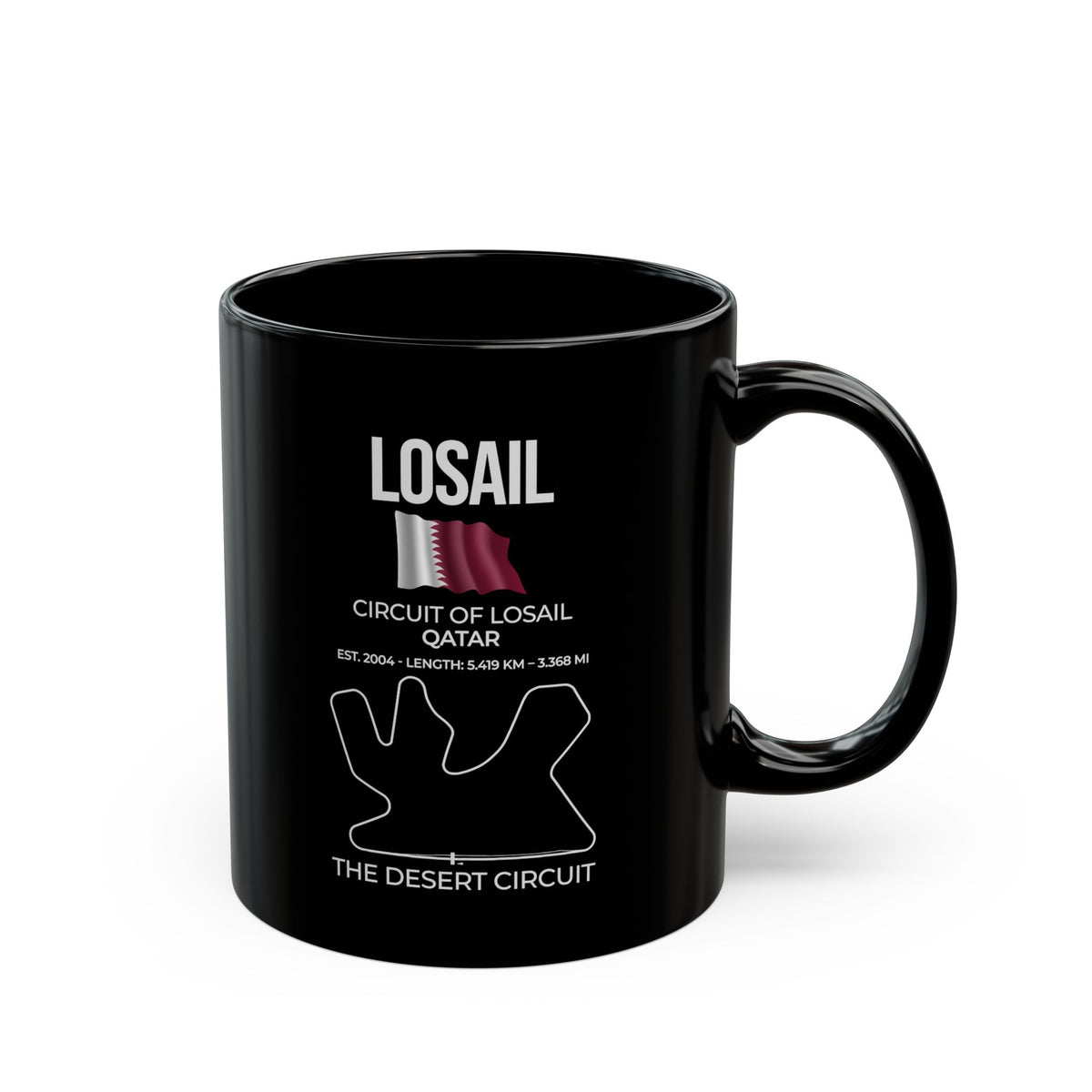 Losail Race Track Coffee Mug mug handle view - car lover gift