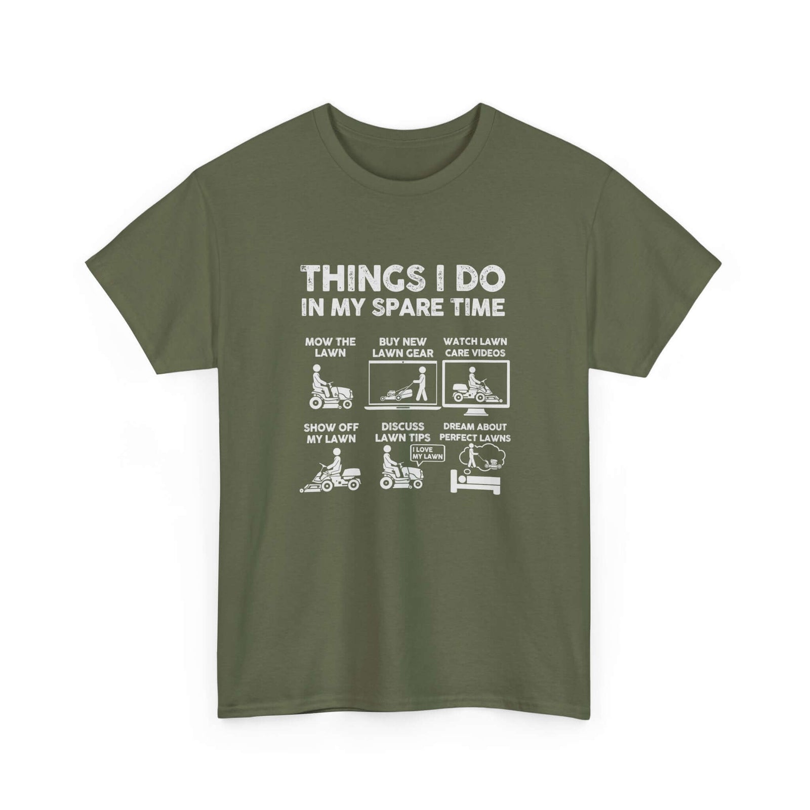 Things I Do in My Spare Time Lawn Mowing T-Shirt | Funny Lawn Guy Gift
