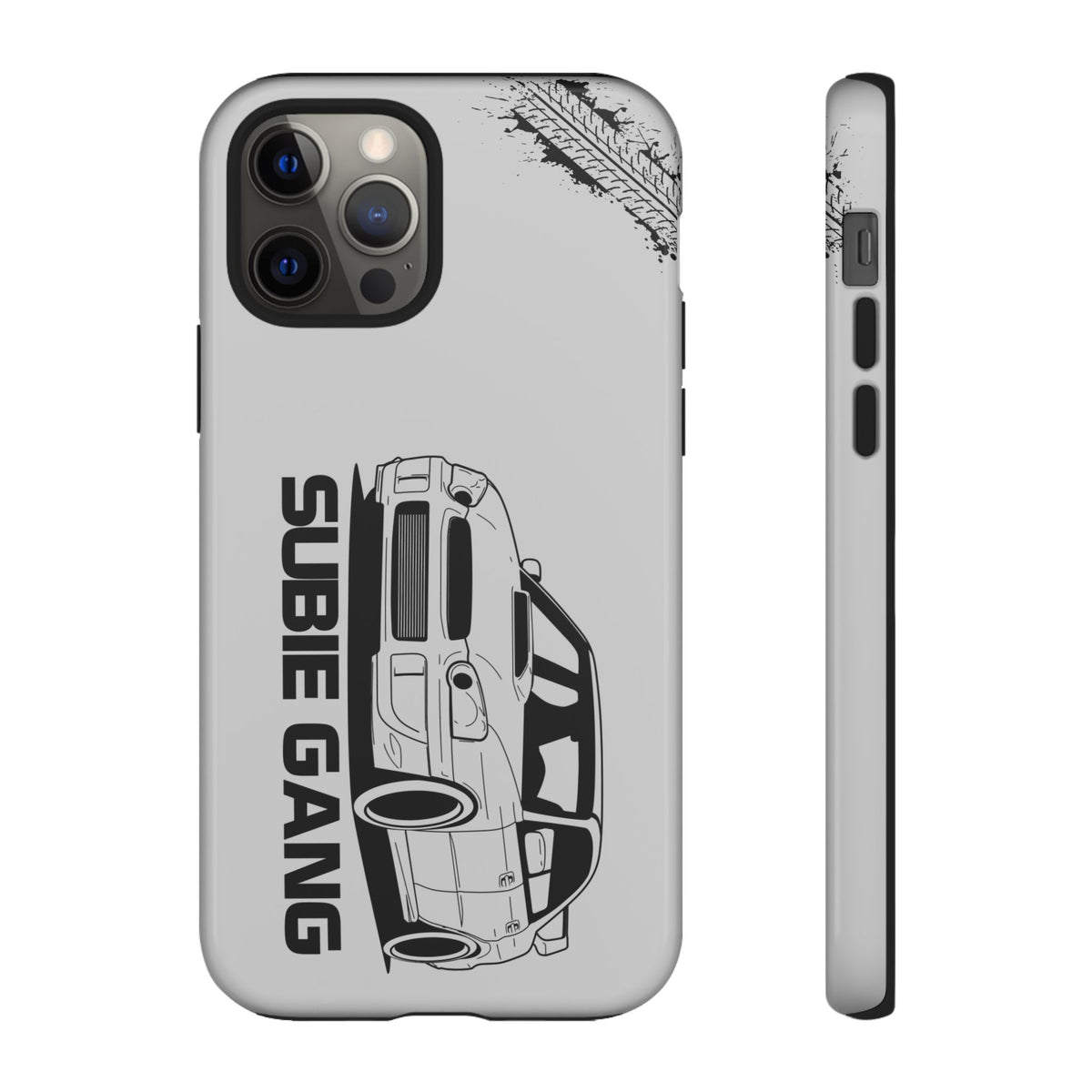 JDM Gang Tough Phone Case - iPhone 12 Pro, glossy, front and side view