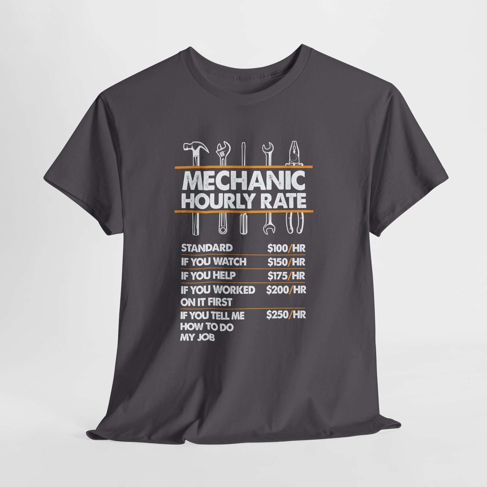 Mechanic Hour Rate T-Shirt | Funny Car Guy Mechanic Tee
