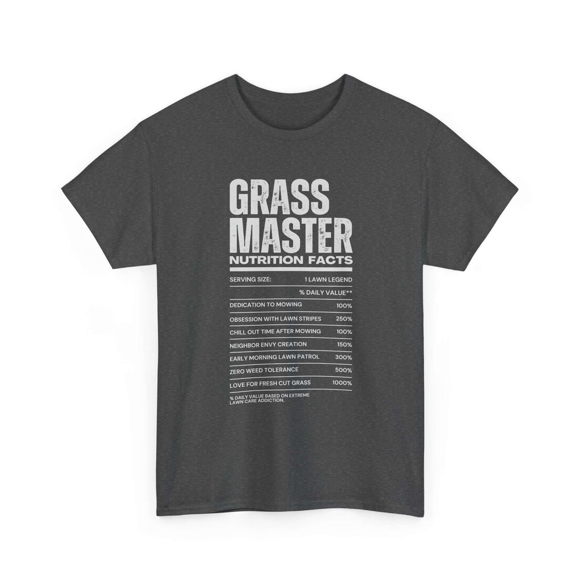 Grass Master Nutrition Facts T-Shirt t-shirt variant - automotive enthusiast gift