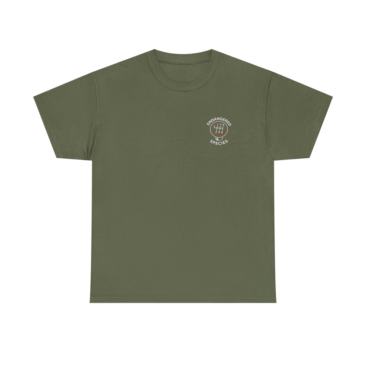 Endangered Species Stick Shift T-Shirt flat lay - funny gift for stick shift lovers