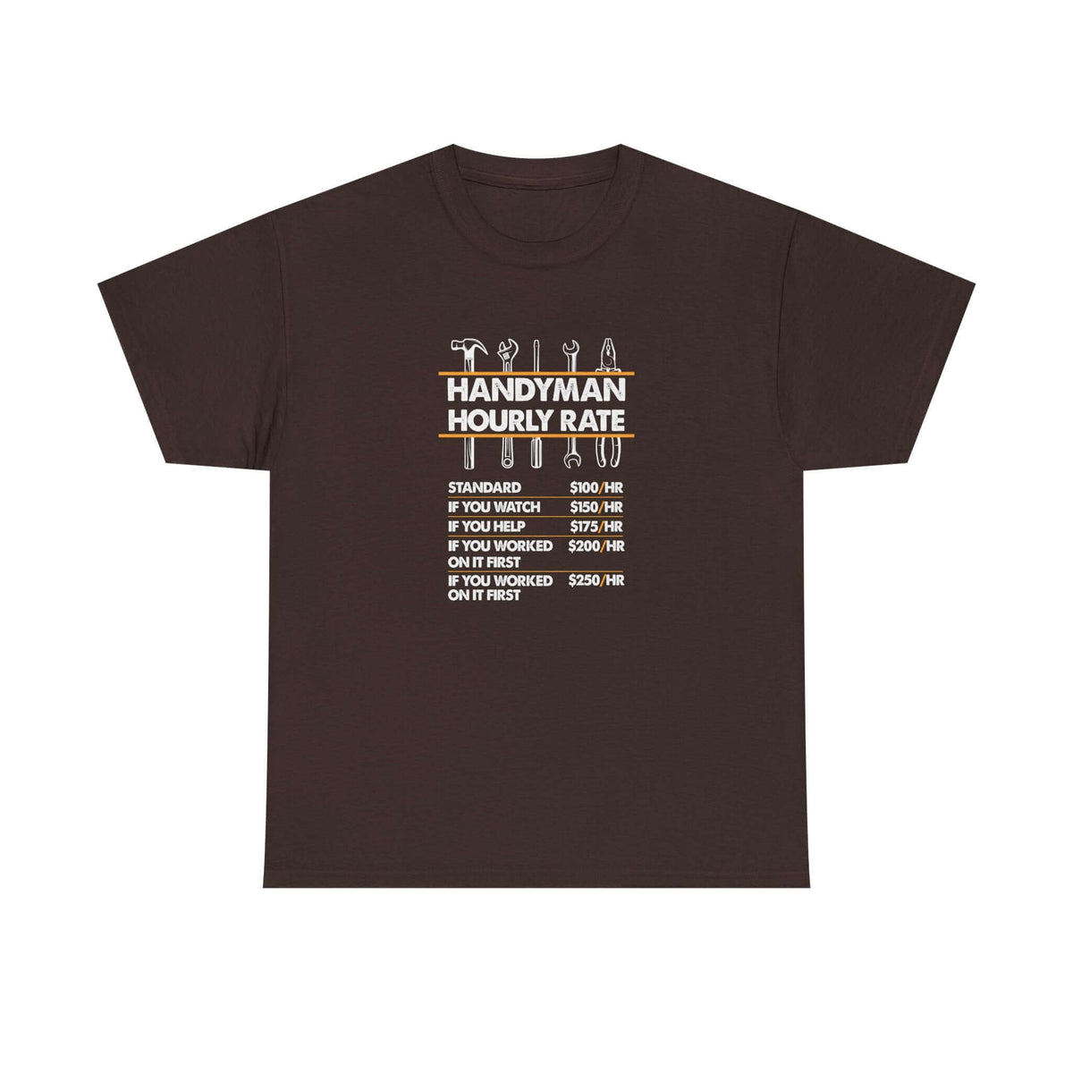 Man wearing Handyman Hourly Rate T-Shirt shirt - car enthusiast gift