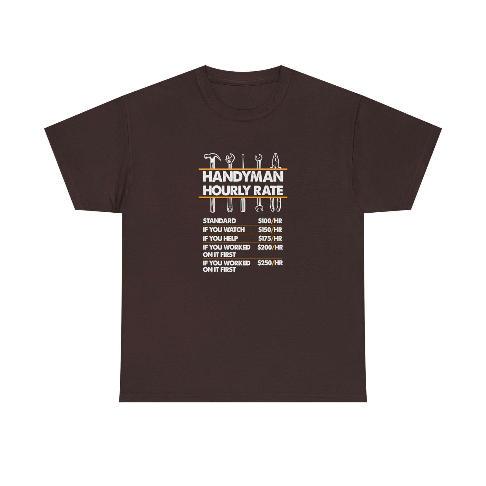 Man wearing Handyman Hourly Rate T-Shirt shirt - car enthusiast gift